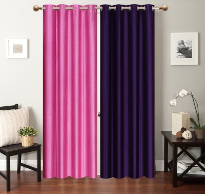 

Furnishing Zone 274 cm (9 ft) Polyester Long Door Curtain (Pack Of 2)(Plain, Pink, Purple)