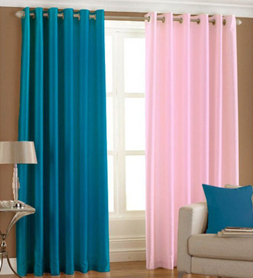 

Excel Bazaar 214 cm (7 ft) Polyester Door Curtain (Pack Of 2)(Plain, Light Blue, Light Pink)