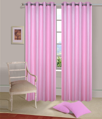 

PHF 84 cm (3 ft) Polyester Window Curtain (Pack Of 2)(Plain, baby pink)