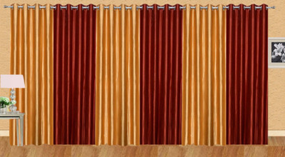 

Stella Creations 214 cm (7 ft) Polyester Door Curtain (Pack Of 6)(Solid, Gold, Red)