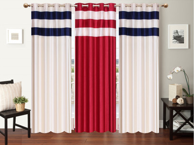 

Furnishing Zone 274 cm (9 ft) Polyester Long Door Curtain (Pack Of 3)(Plain, Multicolor)