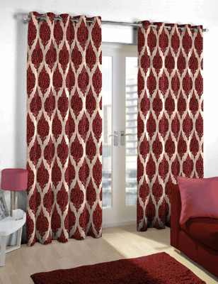 

Skipper 213.36 cm (7 ft) Polyester Door Curtain (Pack Of 2)(Motif, Red)