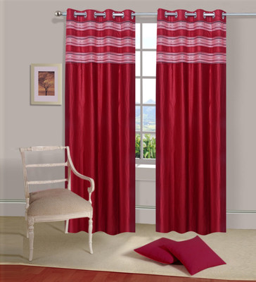 

Ville Style 214 cm (7 ft) Polyester Door Curtain (Pack Of 2)(Solid, Red)