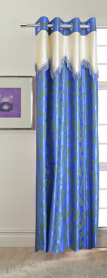

Trendy Home 203.2 cm (7 ft) Polyester Door Curtain Single Curtain(Printed, Blue)