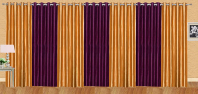 

Stella Creations 214 cm (7 ft) Polyester Door Curtain (Pack Of 7)(Solid, Gold, Purple)