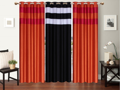 

Furnishing Zone 152 cm (5 ft) Polyester Window Curtain (Pack Of 3)(Plain, Multicolor)