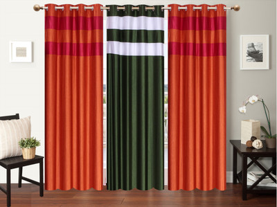 

Furnishing Zone 152 cm (5 ft) Polyester Window Curtain (Pack Of 3)(Plain, Multicolor)
