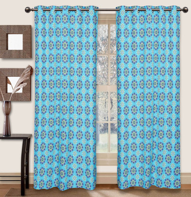 

Elan 210 cm (7 ft) Cotton Door Curtain Single Curtain(Printed, Blue)