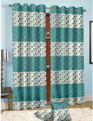 

Cortina 210 cm (7 ft) Polyester Door Curtain Single Curtain(Geometric, Blue)
