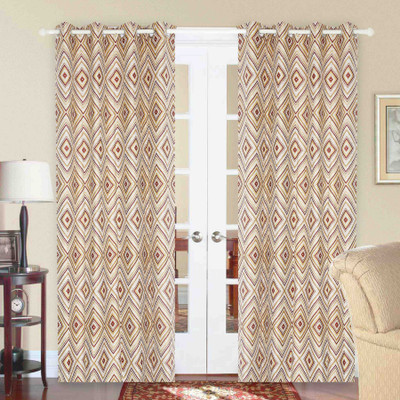 

BE 213 cm (7 ft) Jacquard Door Curtain (Pack Of 2)(Geometric, Red)