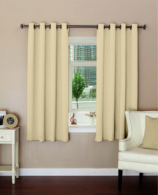 

Lushomes 152 cm (5 ft) Polyester Window Curtain Single Curtain(Plain, Off-White)