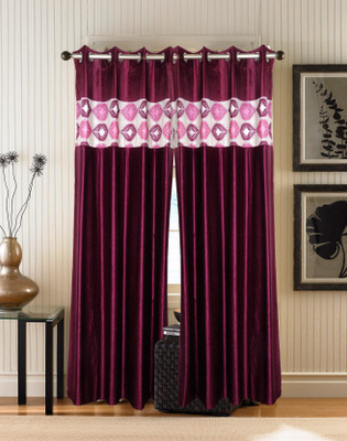 

Zesture 211 cm (7 ft) Polyester Door Curtain (Pack Of 2)(Abstract, Purple)