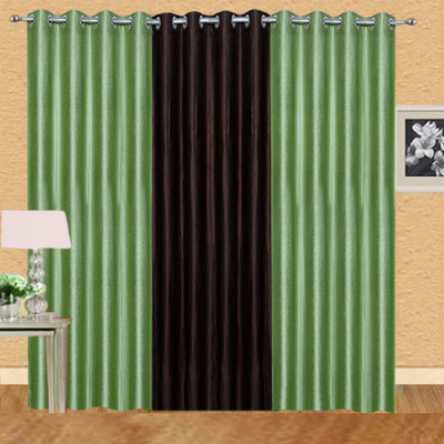 

Excel Bazaar 214 cm (7 ft) Polycotton Door Curtain (Pack Of 3)(Plain, Pista-1brown)