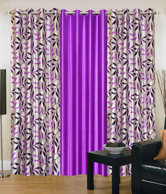 

JT International 213.36 cm (7 ft) Polyester Door Curtain (Pack Of 2)(Floral, Multicolor)