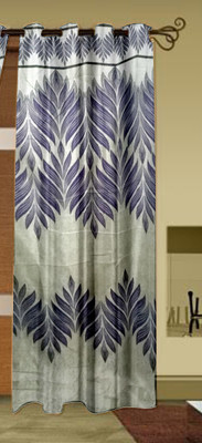 

Trendy Home 204 cm (7 ft) Jacquard Door Curtain Single Curtain(Floral, Blue)