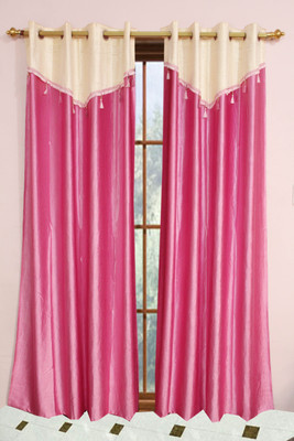 

Metro Living 268 cm (9 ft) Polyester Long Door Curtain (Pack Of 2)(Plain, Pink)
