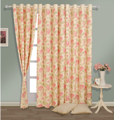

Swayam 228.6 cm (8 ft) Cotton Door Curtain Single Curtain(Abstract, Pink, Beige), Beige;pink