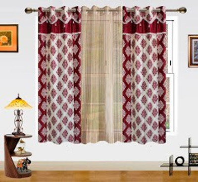 8% OFF on Dekor World 150 cm (5 ft) Polyester Window Curtain (Pack Of 3)(Motif, White, Maroon) 8% OFF on Dekor World 150 cm (5 ft) Polyester Window Curtain (Pack Of 3)(Motif, White, Maroon)