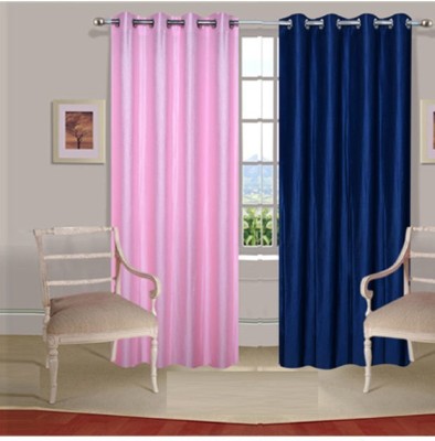 

Excel Bazaar 275 cm (9 ft) Polyester Long Door Curtain (Pack Of 2)(Solid, Light Pink, Blue)