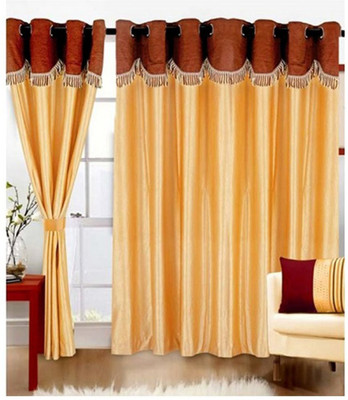 

Jojo Designs 215 cm (7 ft) Polyester Door Curtain (Pack Of 3)(Plain, Gold)