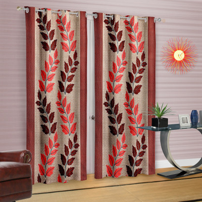 

Cortina 210 cm (7 ft) Polyester Door Curtain (Pack Of 2)(Floral, Multicolor)
