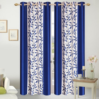 

Shopaholic 210 cm (7 ft) Polyester Door Curtain (Pack Of 2)(Floral, Blue)