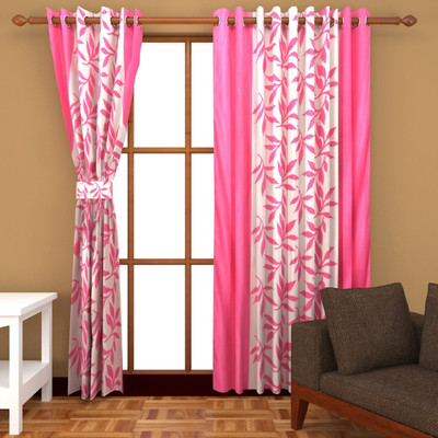 

Home Fantasy 213 cm (7 ft) Polyester Door Curtain (Pack Of 2)(Floral, Multicolor)