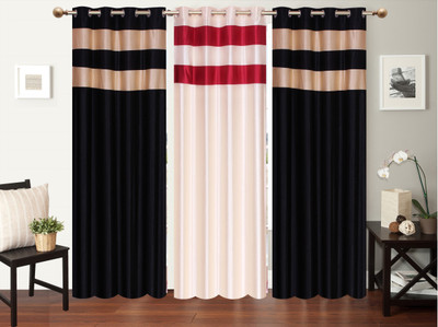 

Furnishing Zone 274 cm (9 ft) Polyester Long Door Curtain (Pack Of 3)(Plain, Multicolor)