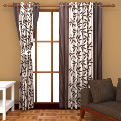 

Home Fantasy 213 cm (7 ft) Polyester Door Curtain (Pack Of 2)(Floral, Multicolor)
