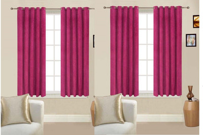 

Zesture 150 cm (5 ft) Polyester Window Curtain (Pack Of 4)(Abstract, Pink)