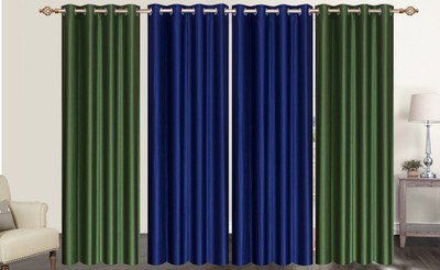 

Furnishing Zone 213 cm (7 ft) Polyester Door Curtain (Pack Of 4)(Plain, Blue, Green)