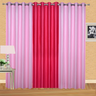 

Excel Bazaar 275 cm (9 ft) Polyester Long Door Curtain (Pack Of 3)(Solid, Light Pink, Dark Pink)