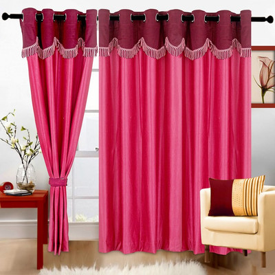 

Zesture 211 cm (7 ft) Polyester Door Curtain (Pack Of 2)(Solid, Pink)