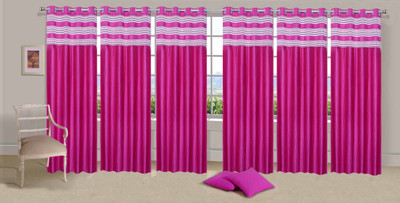 

Ville Style 275 cm (9 ft) Polyester Long Door Curtain (Pack Of 6)(Solid, Pink)