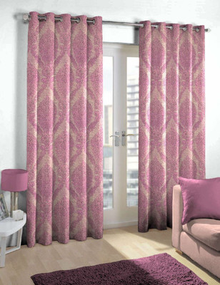 

Skipper 275 cm (9 ft) Blends Long Door Curtain Single Curtain(Motif, Purple)