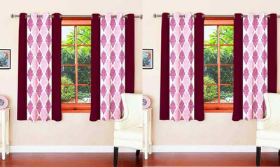 

Zesture 150 cm (5 ft) Polyester Window Curtain (Pack Of 4)(Abstract, Multicolor)