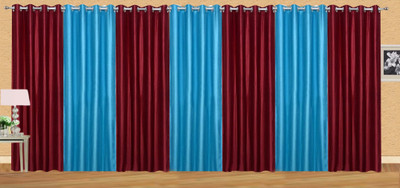 

Stella Creations 214 cm (7 ft) Polyester Door Curtain (Pack Of 7)(Solid, Maroon, Light Blue), Light blue;maroon