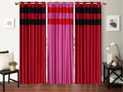 

Furnishing Zone 213 cm (7 ft) Polyester Door Curtain (Pack Of 3)(Plain, Multicolor)