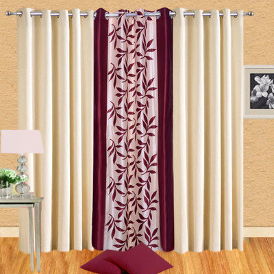 

Excel Bazaar 214 cm (7 ft) Polycotton Door Curtain (Pack Of 3)(Plain, Multicolor)