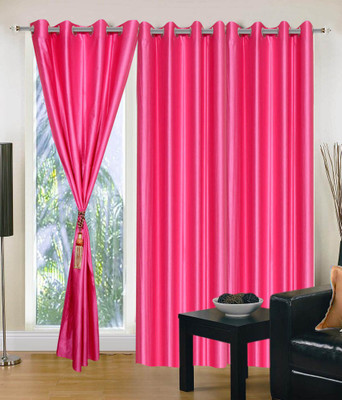 

JT International 213.36 cm (7 ft) Polyester Door Curtain (Pack Of 2)(Abstract, Red)