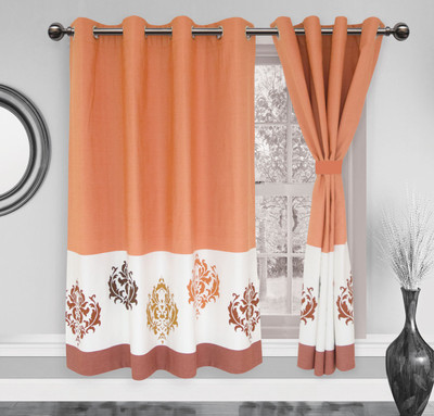 

Elan 150 cm (5 ft) Cotton Window Curtain Single Curtain(Printed, Brown)