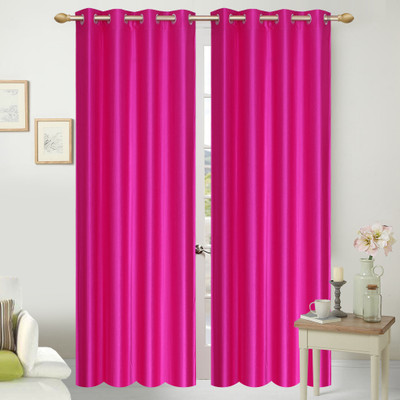 

Shopaholic 210 cm (7 ft) Polyester Door Curtain (Pack Of 2)(Plain, Pink)