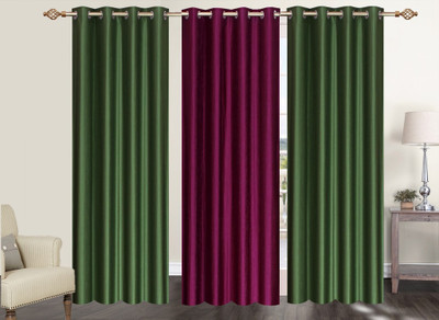 

Furnishing Zone 152 cm (5 ft) Polyester Window Curtain (Pack Of 3)(Plain, Green, Maroon)