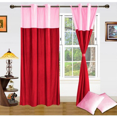 

JT International 213.36 cm (7 ft) Polyester Door Curtain (Pack Of 2)(Floral, Multicolor)