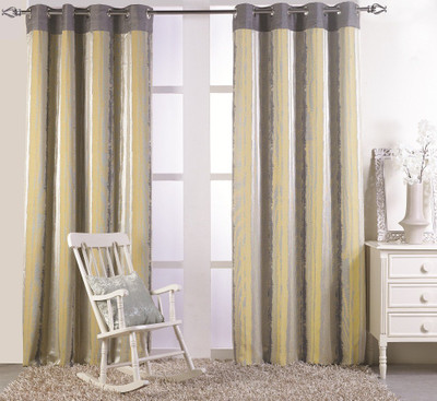 

KC HOME 213 cm (7 ft) Polycotton Door Curtain Single Curtain(Abstract, Green)