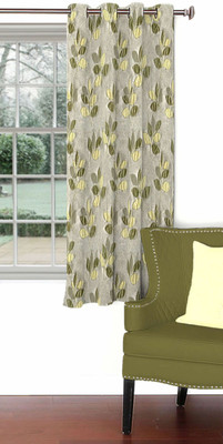 Skipper 153 cm (5 ft) Blends Window Curtain Single Curtain(Floral, Beige)