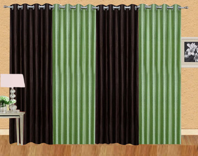 

Ville Style 214 cm (7 ft) Polyester Door Curtain (Pack Of 4)(Solid, Brown, Light Green)