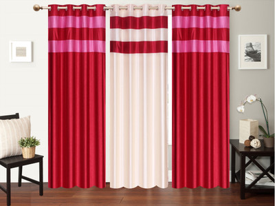 

Furnishing Zone 213 cm (7 ft) Polyester Door Curtain (Pack Of 3)(Plain, Multicolor)