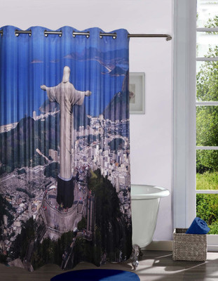 

Lushomes 208 cm (7 ft) Polyester Shower Curtain Single Curtain(Printed, White)