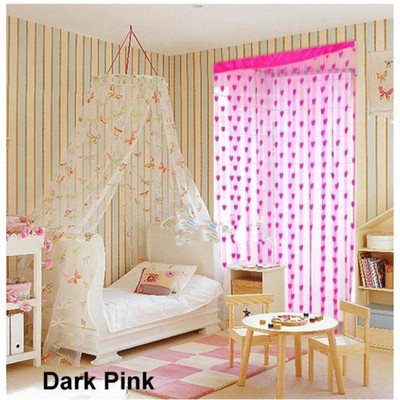 

Brabuon 213 cm (7 ft) Polyester Door Curtain Single Curtain(Striped, Pink)